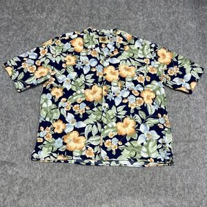 Pussers Shirt Mens‎ XL Hawaiian Silk Floral Button Up Casual Island Tropical